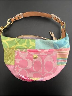 Coach Multicolor Patchwork Signature Hobo Shoulder Bag